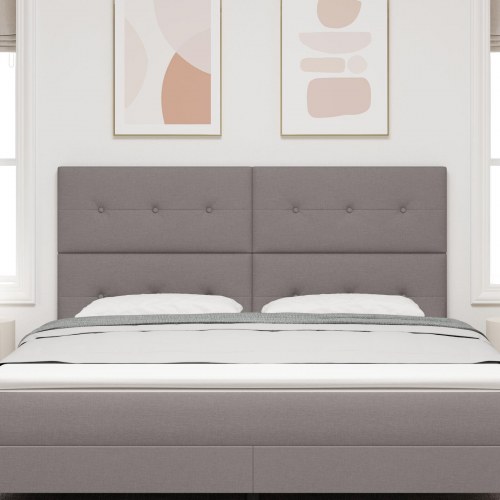 Sengegavl med knapstik taupe 180 cm stof