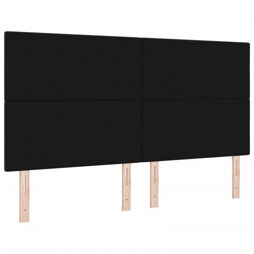 Hovedgavl Knap-Quiltet Sort 180 cm Fløjl