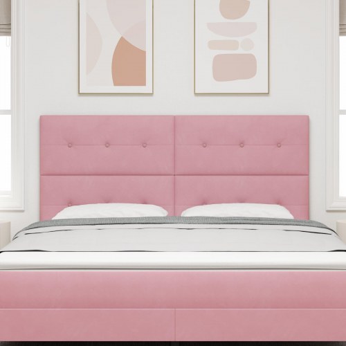 Hovedgærde Knapbetrukket Pink 180 cm Fløjl