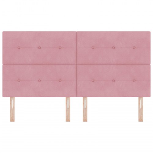 Hovedgærde Knapbetrukket Pink 180 cm Fløjl