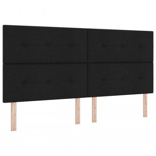 Sengegavl Med Knapper Sort 200 cm Stof