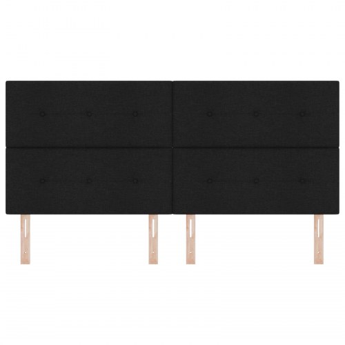 Sengegavl Med Knapper Sort 200 cm Stof