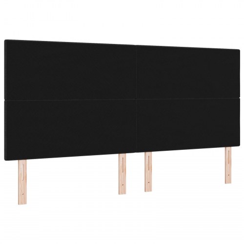 Sengegavl Med Knapper Sort 200 cm Stof