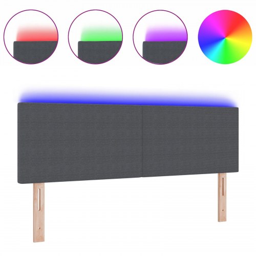 LED Hovedgavl Enkelt Design Mørkegrå 80 cm Corduroy Stof