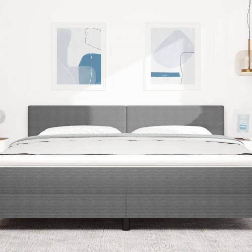 LED Hovedgærde Enkel Design Lys Grå 90 cm Cordurojstof