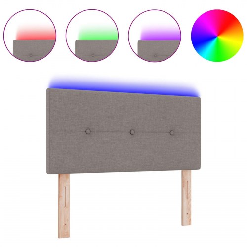 LED Hovedgærde Med Knapper Taupe 80 cm Stof