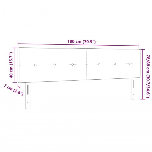 LED Hovedgærde Knap Tufted Sort 90 cm Fløjl