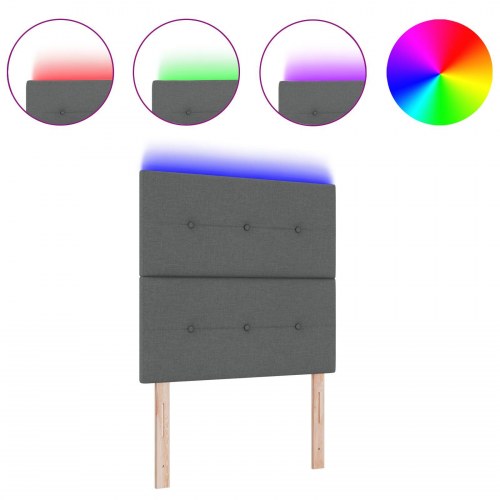 LED Hovedgærde Mørkegrå 80 cm Stof