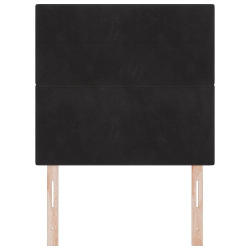 LED Sengegavl Sort 80 cm Velour