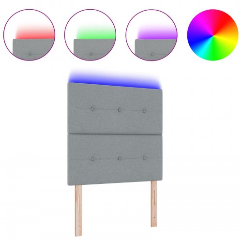 LED Hovedgavel Lys Grå 100 cm Stof