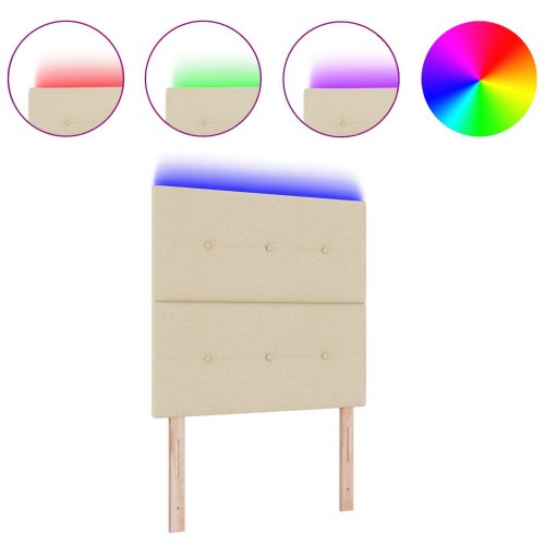 LED Hovedgærde Creme 100 cm Stof