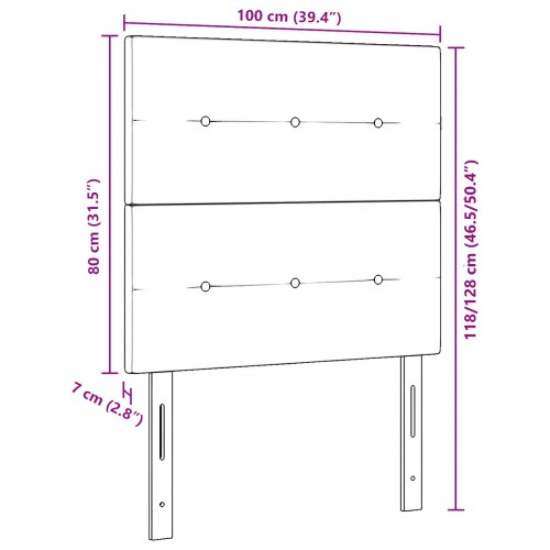 LED Hovedgærde Pink 100 cm Fløjl