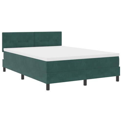 Boxmadras med madras Mørkegrøn 140x190 cm Velour