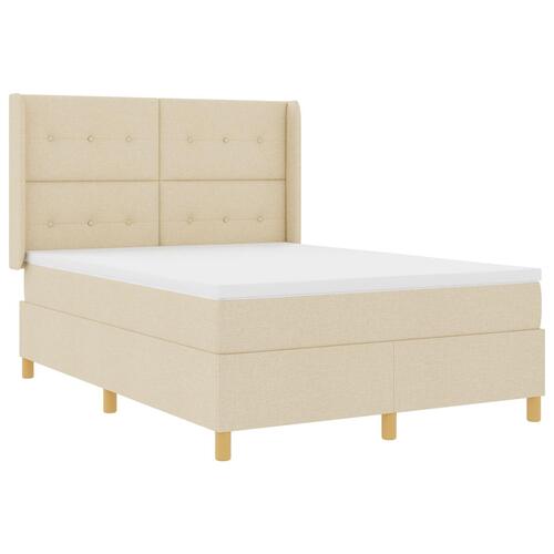 Box Boxmadras med madras & LED Creme 160x200 cm Stof