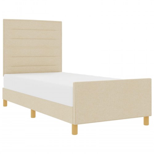 Cremefarvet Sengestel 90x190 cm Stof