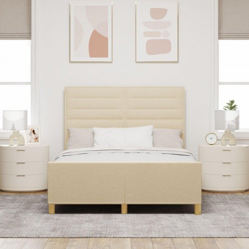 Sengestel Creme 140x200 cm Stof