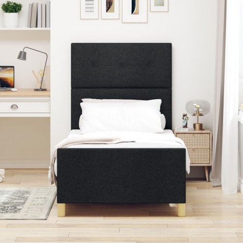Sengeramme Sort 80x200 cm Stof