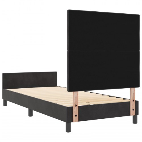 Sengestel Sort 90x190 cm Velour
