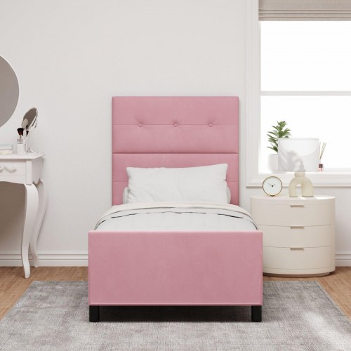 Sengestel Pink 90x200 cm Fløjl