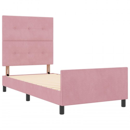Sengestel Pink 90x200 cm Fløjl