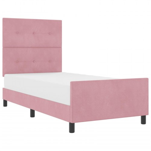 Sengestel Pink 100x200 cm Fløjl