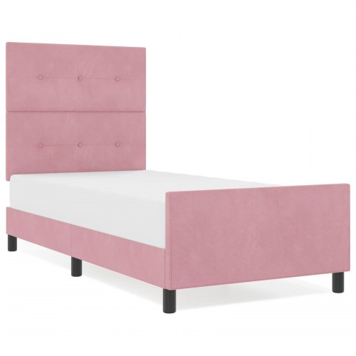 Sengestel Pink 100x200 cm Fløjl