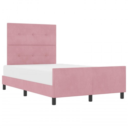 Seng RAMME Pink 120x190 cm Fløjl