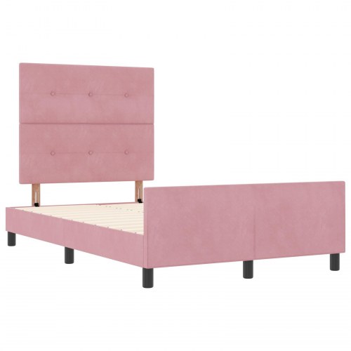 Seng RAMME Pink 120x190 cm Fløjl