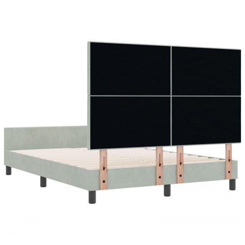Sengeframe Lysegrå 160x200 cm Fløjl