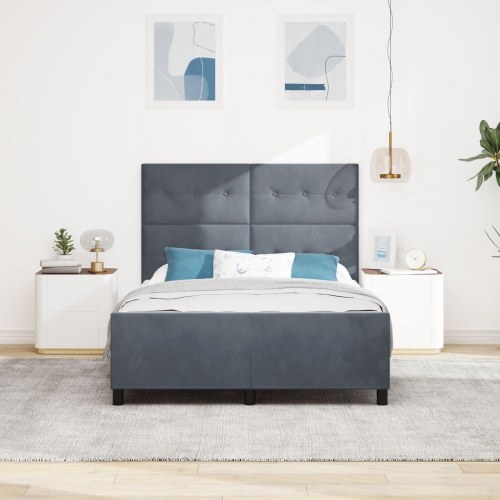 Sengestel Mørkegrå 160x200 cm Fløjl