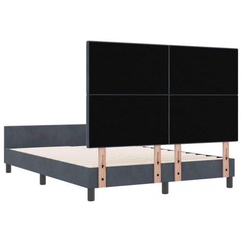 Sengestel Mørkegrå 160x200 cm Fløjl