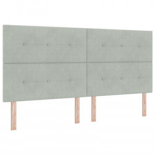 Sengestel Lys Grå 200x200 cm Fløjl