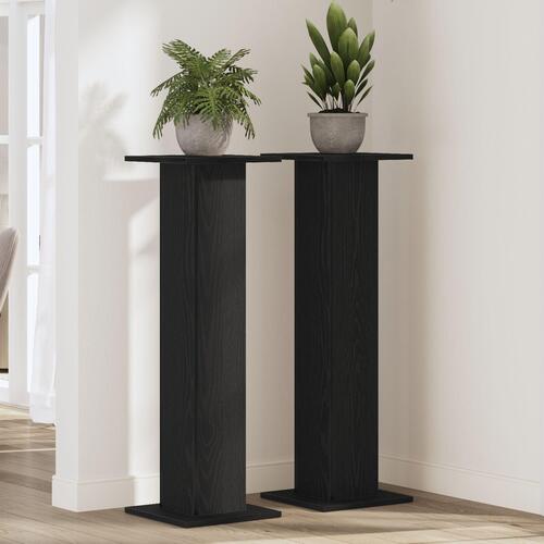 Plante Stativ 2 stk Sort Eg 30x30x95 cm Konstrueret Træ
