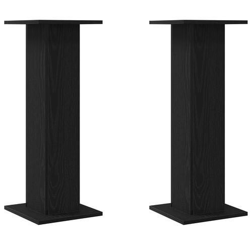 Plante Stativ 2 stk Sort Eg 30x30x80 cm Konstrueret Træ