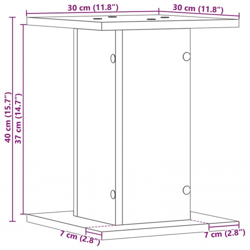 Planteholdere 2 stk Sort Eg 30x30x40 cm Bæredygtigt Træ