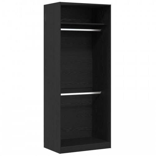 Garderobe Sort Eg 80x50x200 cm Bygget af Træ
