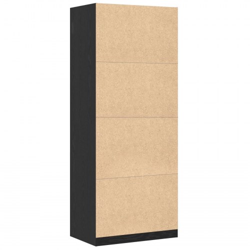 Garderobe Sort Eg 80x50x200 cm Bygget af Træ