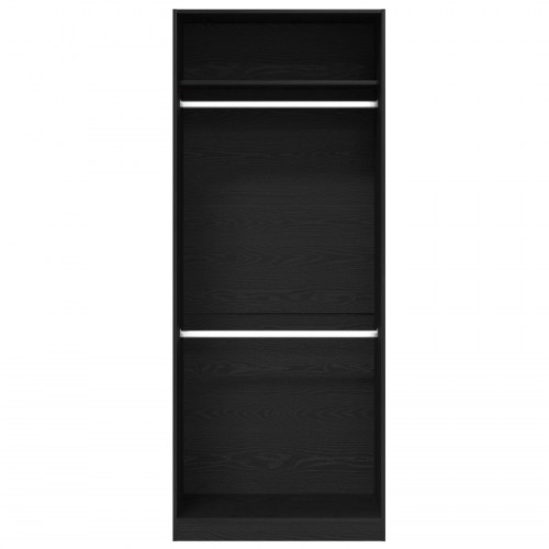 Garderobe Sort Eg 80x50x200 cm Bygget af Træ