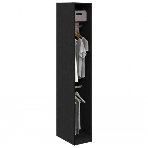 Garderobe i sort eg 30x50x200 cm lavet af konstrueret træ