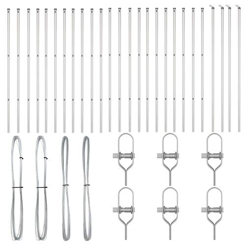 Stolper 26 stk Ø32 mm 200 cm Galvaniseret Stål
