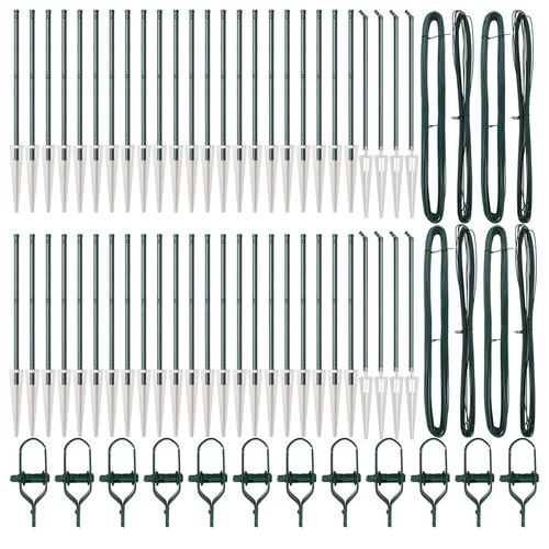 Stolper med spyd 52 stk Ø32 mm 60 cm Galvaniseret stål
