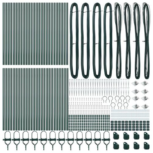 Stolper med spyd 52 stk Ø32 mm 60 cm Galvaniseret stål
