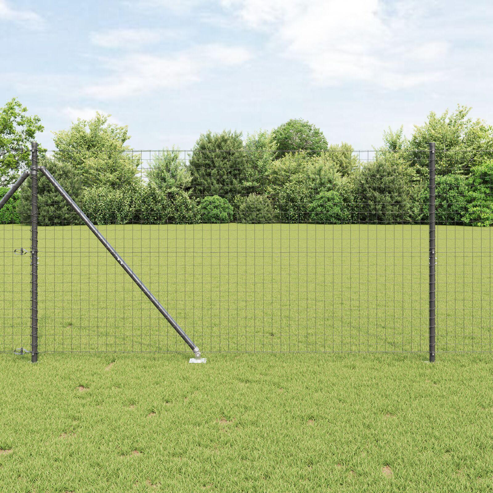 Staketeringspæle med Spyd 26 stk Ø32 mm 140 cm Galvaniseret Stål