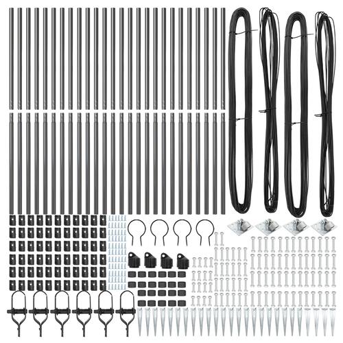 Staketeringspæle med Spyd 26 stk Ø32 mm 140 cm Galvaniseret Stål