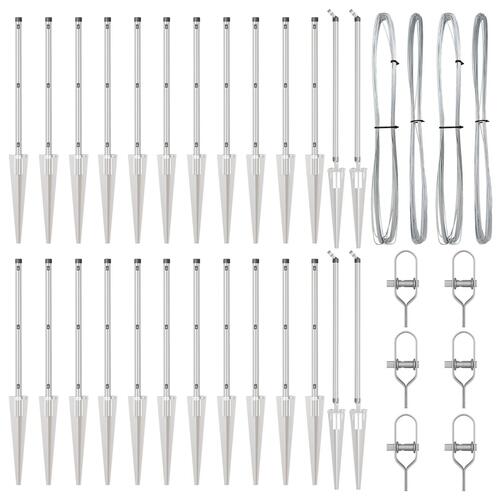 Stople med spidser 26 stk Ø32 mm 60 cm Galvaniseret stål