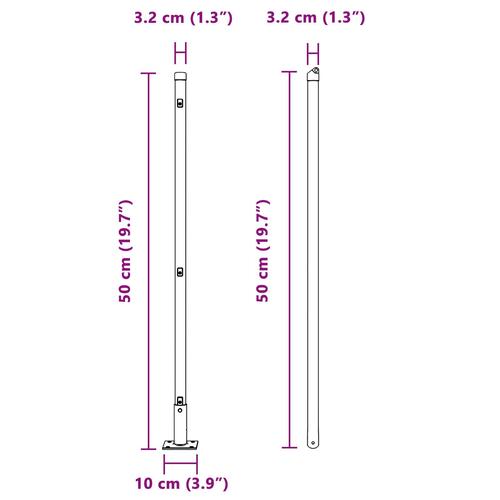 Indhegning Stolper Sæt af 26 Grå Beton 3.2 x 3.2 x 50 cm