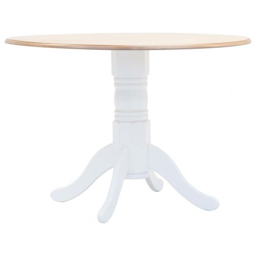 Rundt spisebord 106 cm - hvid og brun