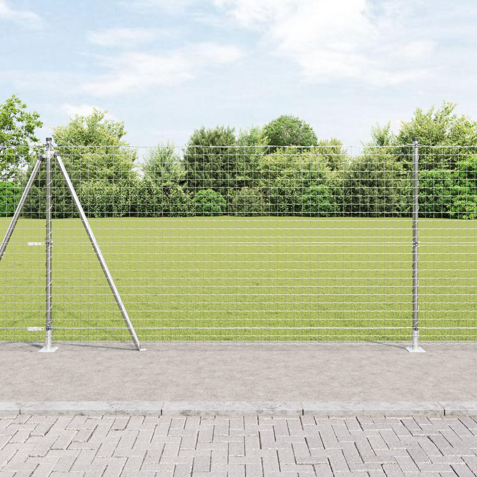 Hegnspæl 52 stk Sølv 3.2 x 3.2 x 140 cm Stål