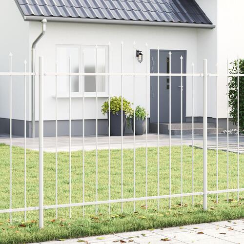 Havehegn med Bue Top Hvid 13,6x1,25 m Stål