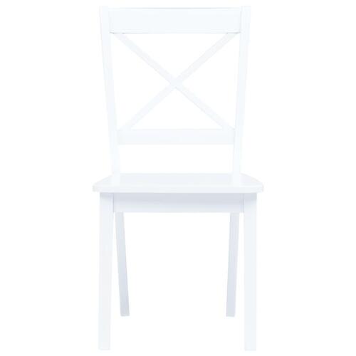 Spisebordsstole 2 stk. massivt gummitræ hvid